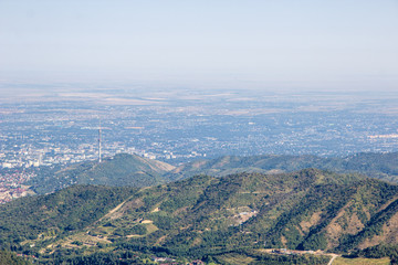 Almaty city view from mountain top
