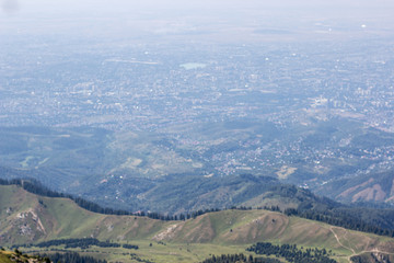 Fototapeta premium Almaty city view from mountain top