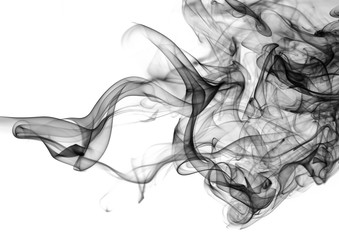 Toxic smoke movement on white background