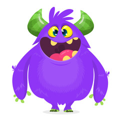 Funny cartoon monster design. Vector cute monster mascot illustration for Halloween