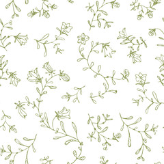 Simple pastel color floral pattern vector seamless