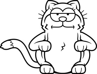 Cartoon Little Cat Bored