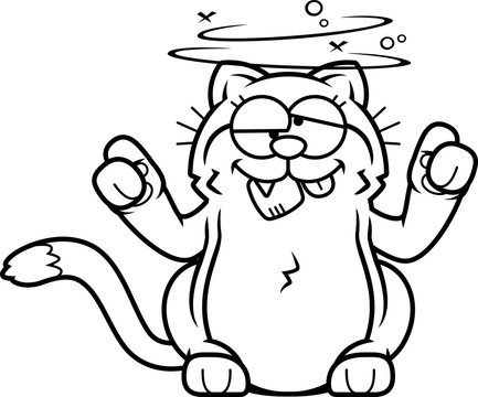 Cartoon Little Cat with Catnip