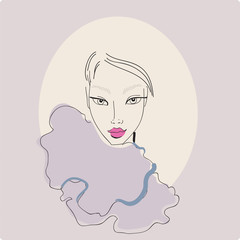 Beautiful stylish young woman with perfect make-up and hairstyle on light background