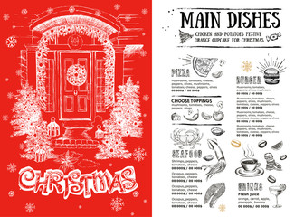 Christmas menu. Restaurant menu.