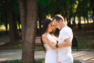 Fototapeta premium Love story of the beautiful young man and woman