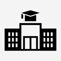 Glyph school building  pixel perfect vector icon