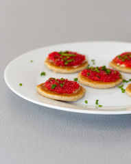 Russian Red Caviar Fine Dining Appitizer