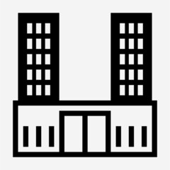 Glyph apartment building pixel perfect vector icon