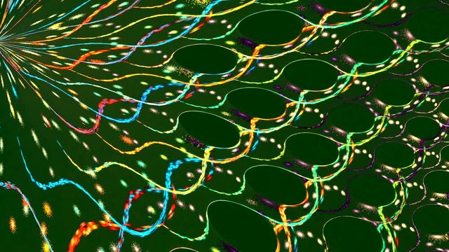 Fractal loop background with abstract curves. High detailed loop