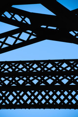 Cast iron bridge detail in silhouette  