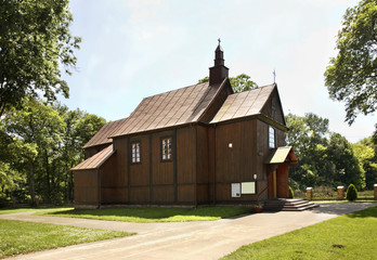 Fototapeta na wymiar Church of St. Michael Archangel in Witulin. Poland