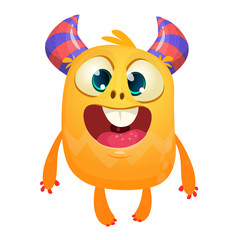 Cartoon funny alien character. Halloween monster design mascot