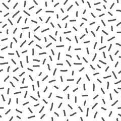 Black and White Doodle Geometric Vector Seamless Pattern. Hand Drawn Pattern.