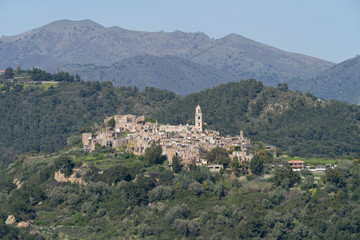 Obraz premium Bussana Vecchia ghost town, Province of Imperia, Italy