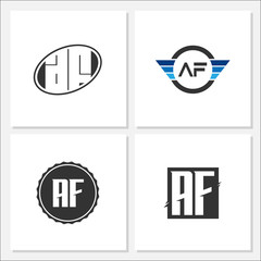 Initial Letter AF Logo Template Design