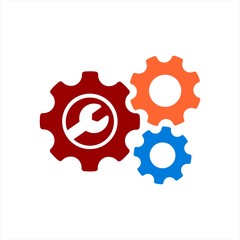 colorful gear vector for system setting and configuration symbol in technology company and engineering