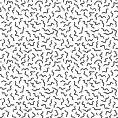 Black and White Doodle Geometric Vector Seamless Pattern.