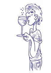 Deurstickers Wijn proeven © emieldelange
