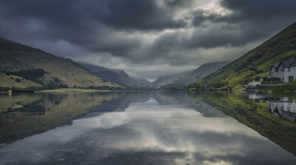 Scenic Glacial Lake Talyllyn in North Wales
