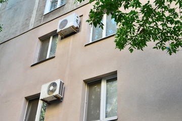 Fototapeta na wymiar Air conditioning and ventilation system in a multi-storey building.