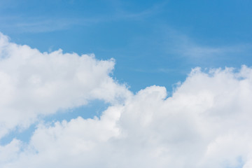 full frame image of bright blue sky with clouds background