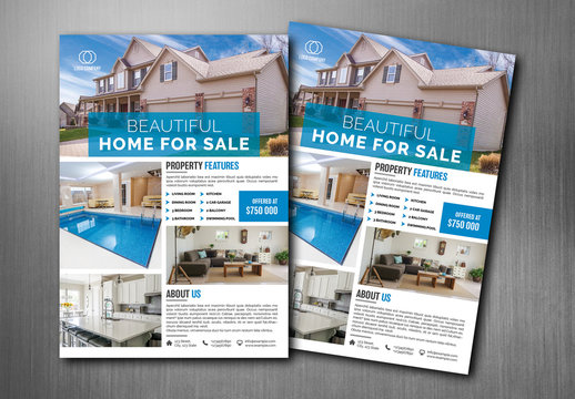 Real Estate Flyer with Blue Accents
