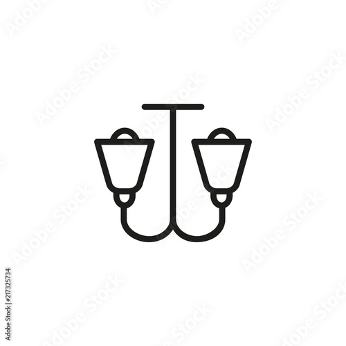 Ceiling Lamp Line Icon Lampshade Lightbulb Chandelier