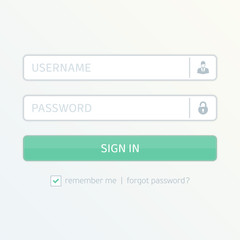 Login interface vector.