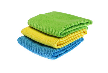 Terry towels for cleaning. You can see the texture of the fabric.