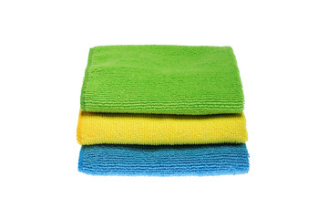 Terry towels for cleaning. You can see the texture of the fabric.