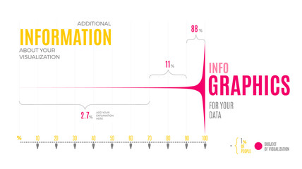 white business presentation vector slide, data visuali template