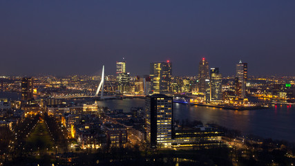 Fototapeta na wymiar Rotterdam skyline night