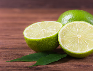 Cut and whole limes