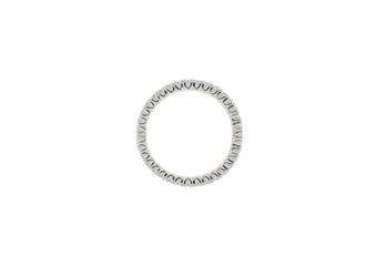 Jewelry ring with gem stone on white background