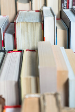 Many books in a bookstore or library