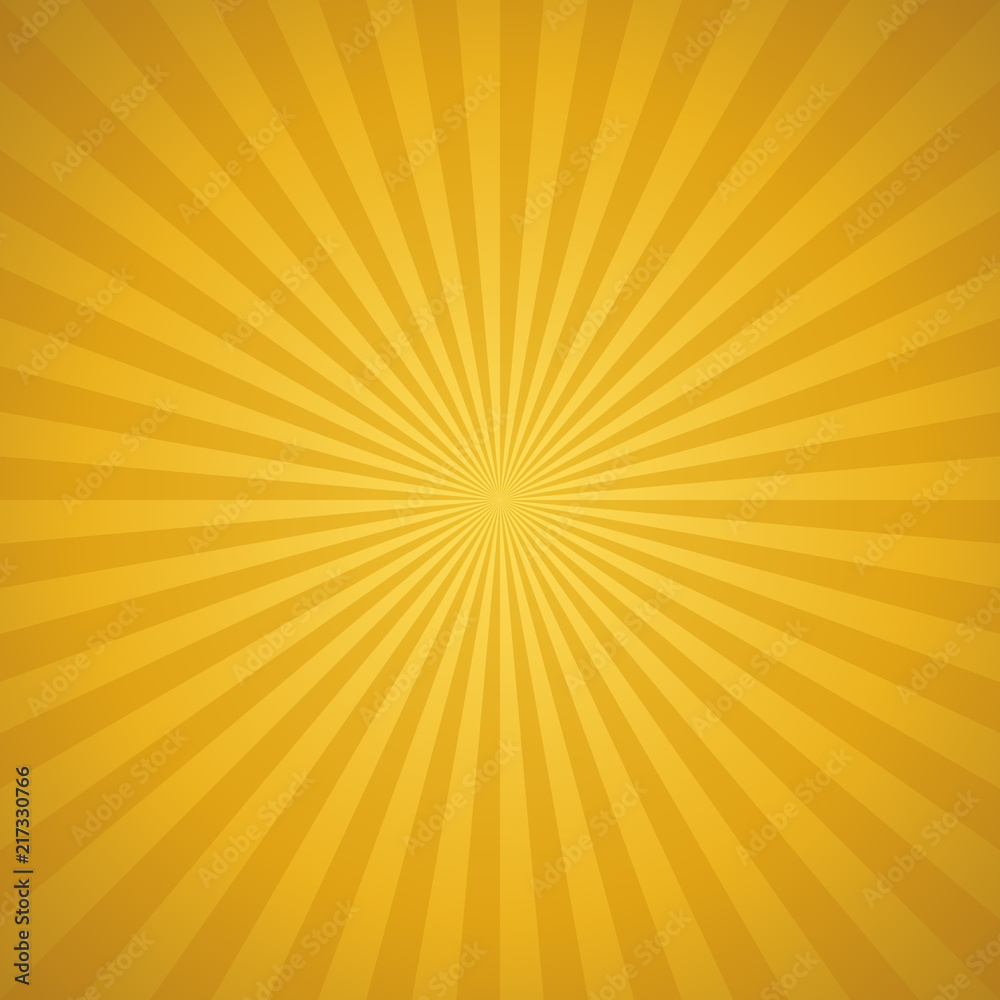 Poster Vector golden sunburst background. Abstract background with rays.