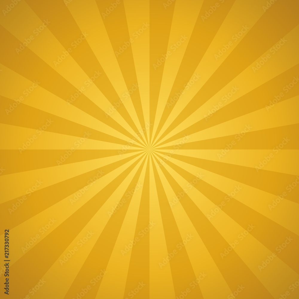 Poster Vector golden sunburst background. Abstract background with rays.