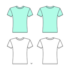 T shirt man template (front, back views)