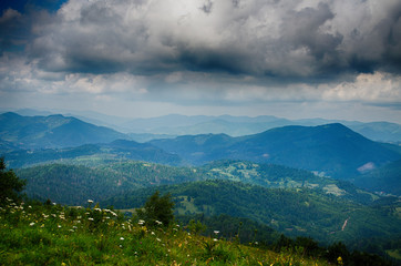 The landscape on the Carpathian Mountains in Ukraine