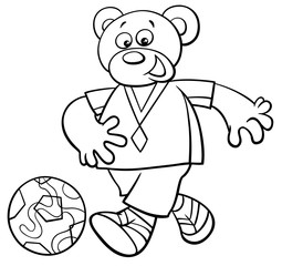 bear football player character coloring book