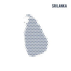 Fototapeta premium Dotted map of Sri Lanka isolated on white background.