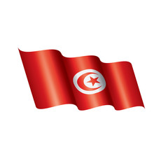 Tunisia flag, vector illustration on a white background