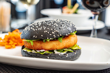 burger in the cafe