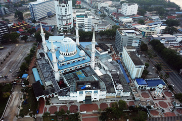 5th august 2018.Kuantan,Pahang,Malaysia.view from aerial of Sultan Haji Ahmad Shah Mosque