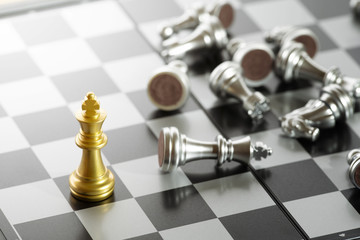  Close up chess pieces on chessboard