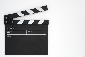 Clapper board on white background