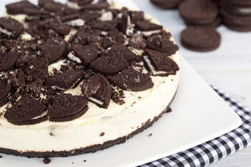 homemade no-bake cookies and cream cheesecake