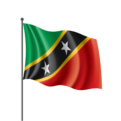 Saint Kitts and Nevis flag, vector illustration on a white background