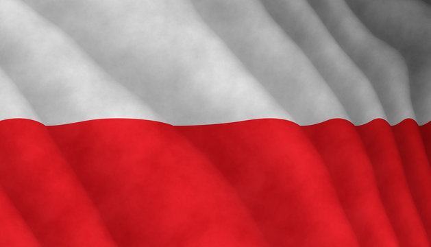 Illustration of a flying Polish flag
